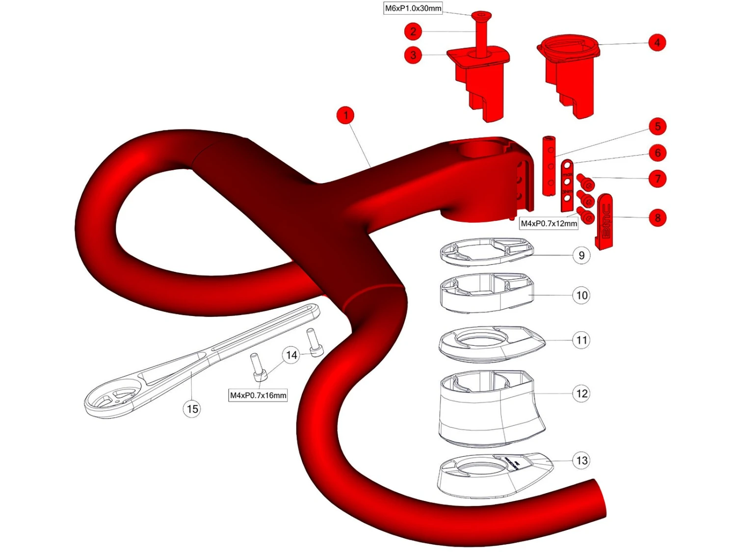 BMC ICS Carbon Aero Cockpit Red - Black - White 2023 7 BMC ICS Carbon Aero Cockpit Red - Black - White 2023 – Image 7