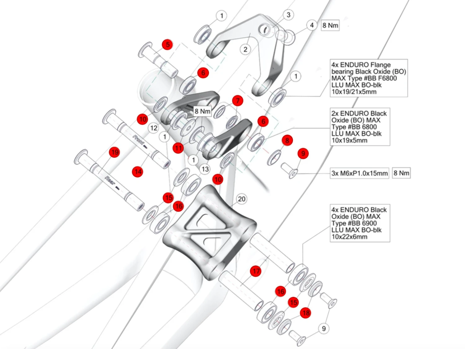 BMC Kit De Visserie Et Roulements Pour Fourstroke / FS01 2023 - 30004037 1 BMC Kit De Visserie Et Roulements Pour Fourstroke / FS01 2023 - 30004037